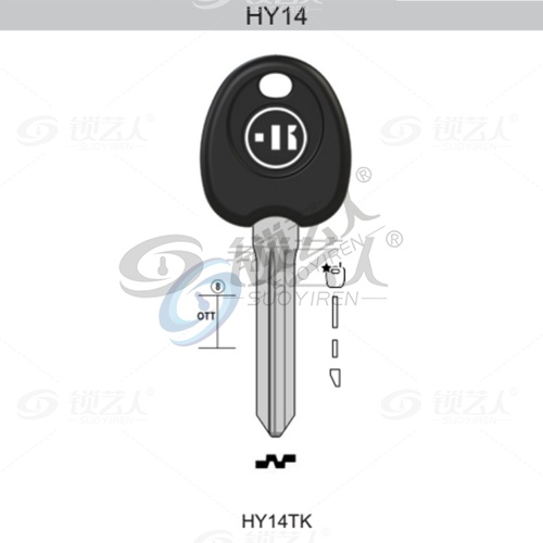 意大利进口开灵KEYLINE现代芯片钥匙壳HY14TK HYN14 现代直板钥匙-带芯片槽